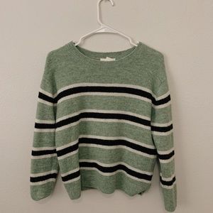 Mint green and black striped sweater!